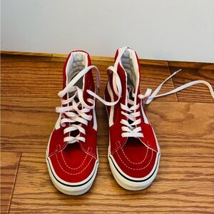 Vans Red and White High-Tops